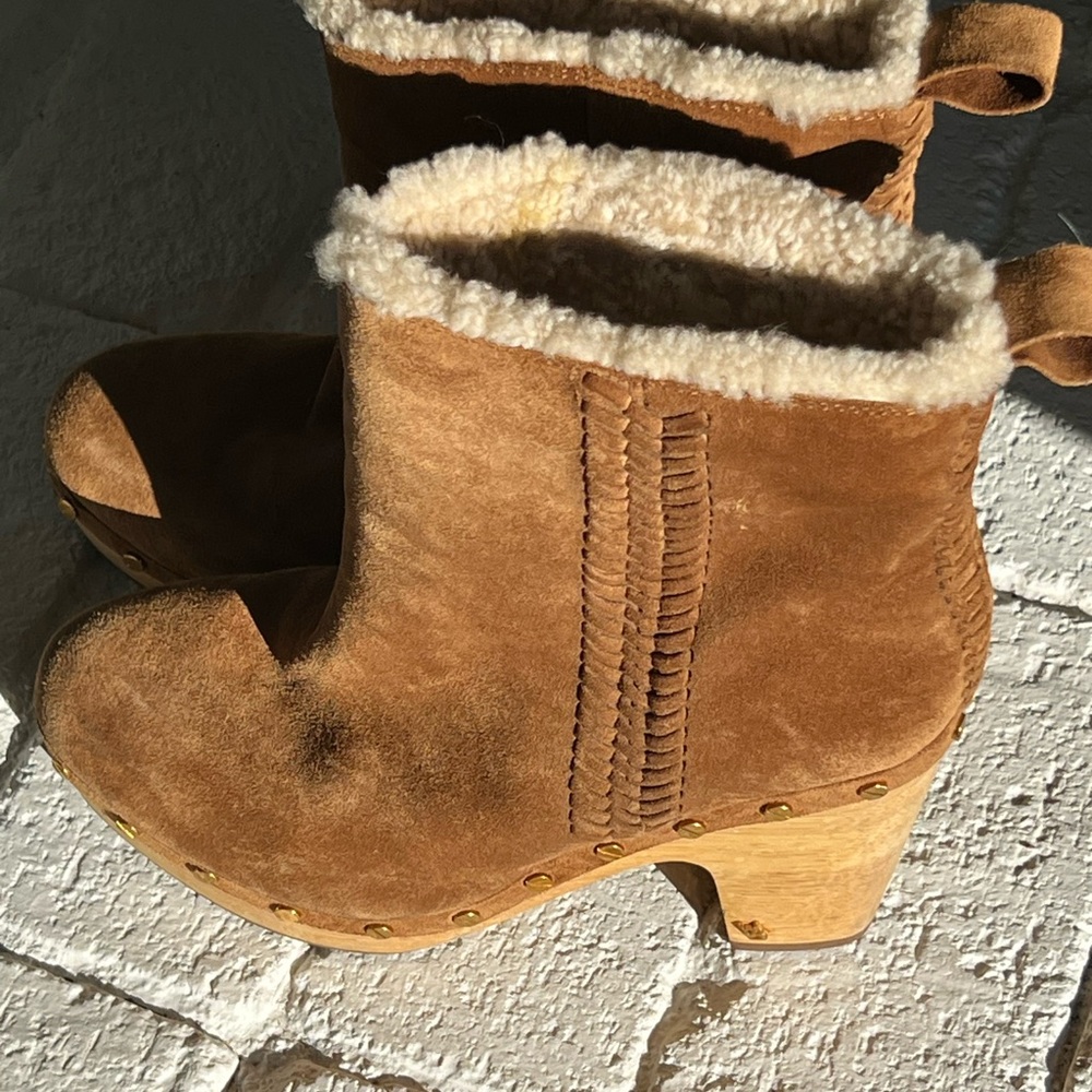 Veronica Beard Clog Whipstitch Ankle Boot size 8.5